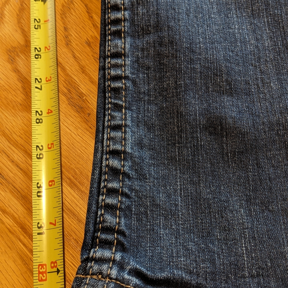 Cowgirl Tuff Women's Dark Blue Wash Boot Cut Jeans "Classic" 31R Barwire Stitch - Picture 8 of 8